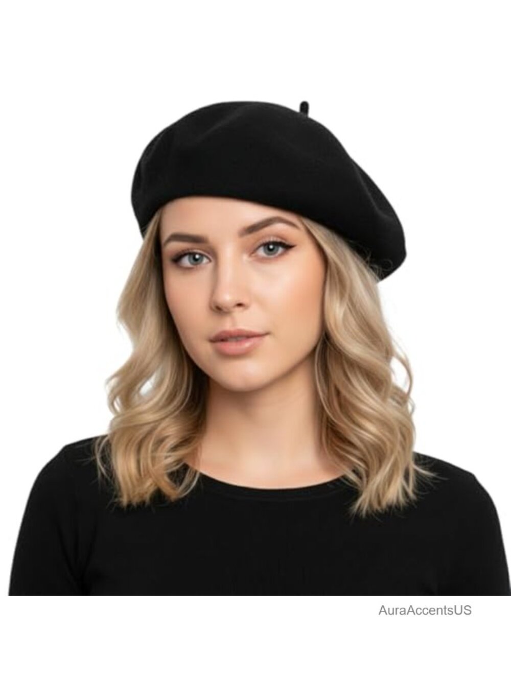 Wool Beret Hat Women French Artist Style Solid Basque Winter Warm